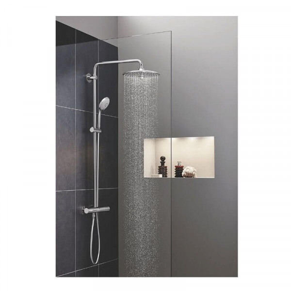 Grohe Euphoria System 260 douchesysteem met thermostaat hoofddouche Euphoria 260 3 stralen handdouche Euphoria 110 Massage 3 stralen horizontaal draaibare douchearm 450 mm douchesl