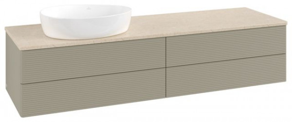 Wastafelmeubel Voor Opzet Waskom Villeroy en Boch Antao 1600x360x500mm Stone Grey Matt Lacquer/Bo...