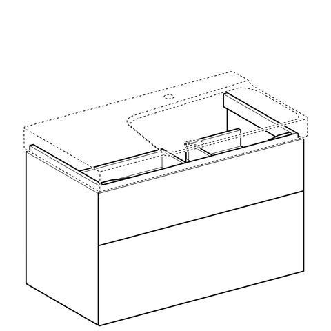 Geberit Xeno2 wastafelonderkast 2 laden 88x53cm greige 500.516.00.1