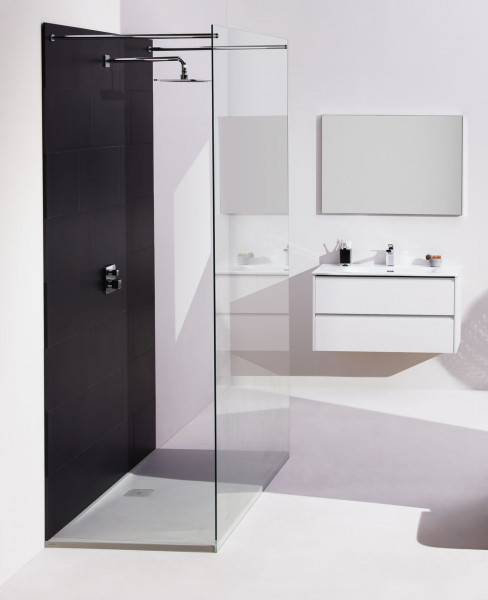 Ensemble Laufen PALACE Lavabo, meuble sous-lavabo, 2 tiroirs, 1 trou, poignées aluminium 800x545mm Blanc Mat