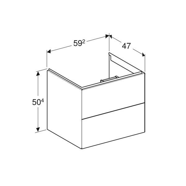 Wastafel Onderkast Geberit One ONE 2 lades 592mm Glanzend Wit