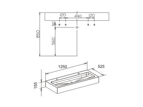 Dubbele Wastafel Keuco Edition 300 Mineraal 30371310002