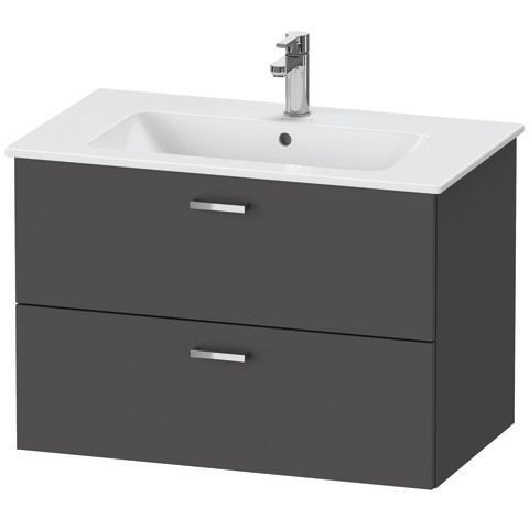 Badkamermeubel Set Duravit XBase Wastafel met wastafel en spiegel 830mm Grafiet Mat