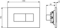 Ideal Standard Bedieningspaneel SOLEA P2 230x146x10mm Wit 2-toets spoeling