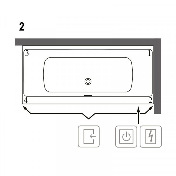 Bubbelbad rechthoekig Villeroy en Boch Subway 3.0 1800x800x625mm Wit HYDROPOOL ENTRY, Rechter hoe...