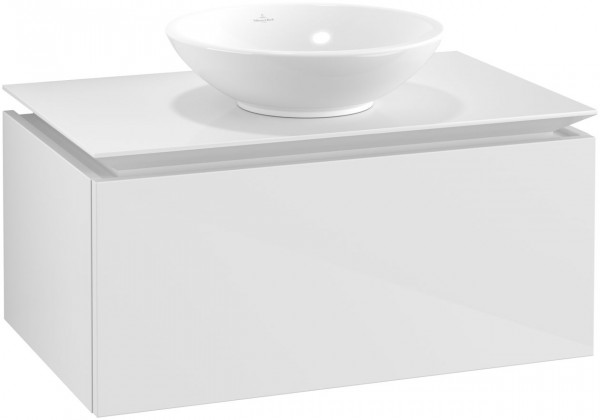 Meuble Pour Vasque à Poser Villeroy et Boch Legato 380x500mm Blanc brillant | Sans Éclairage | 800 x 380 mm
