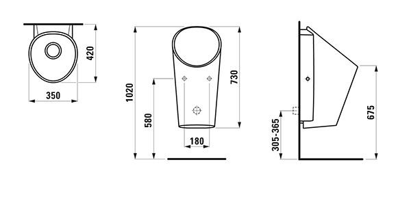 Waterloos Urinoir Laufen LEMA Wit