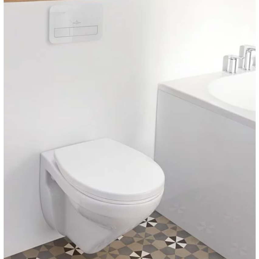 Villeroy & Boch O.novo Abattant WC frein de chute déclipsable 36.8x4.9cm  Blanc Alpin - 8M43S101 