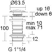 Wastafel Stop Ideal Standard Universal kliksluiting zonder overloop Silver Storm