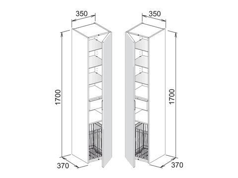 Keuco Edition 11 hoge kast (313311100)