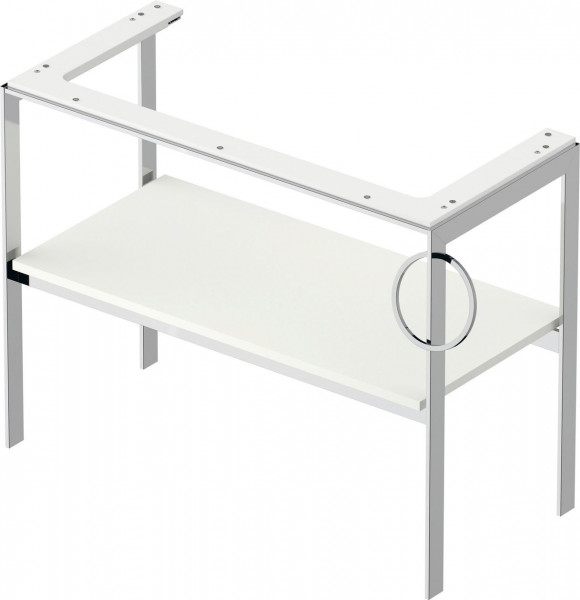 Meuble Pour Vasque à Poser Duravit White Tulip Console métallique, Étagère et Porte-Serviette droite 984x760mm Blanc mat soyeux WT4544R3636