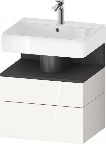 Meuble Pour Vasque à Poser Duravit Qatego suspendu 2 tiroirs 590mm Graphite Mat/Blanc Brillant QA4393049220000