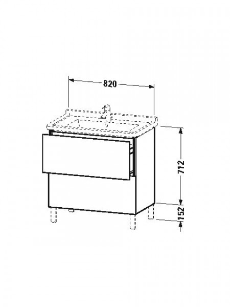Duravit Wastafelmeubels L-Cube voor 030480 Staand 469x820x712mm