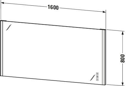 Badkamerspiegel Met Verlichting Duravit XSquare 1600x800mm Glanzend Chroom