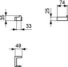 Ideal Standard Handdoekenrek Hangend CONCA Vierkante haak 49x74x35mm Geborsteld Goud