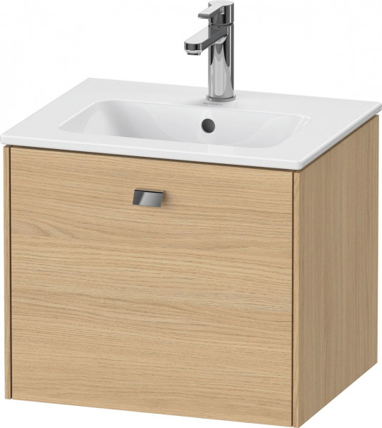 Meuble Pour Lavabo Encastrable Duravit Brioso Compact, 1 tiroir, poignée chrome, pour Lav. ME 520mm Chêne Naturel Mat BR422701030