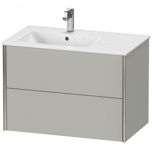 Meuble Pour Lavabo Encastrable Duravit XViu suspendu 2 tiroirs, pour lav. gauche ME 810mm Gris béton mat/Champagne XV41580B107