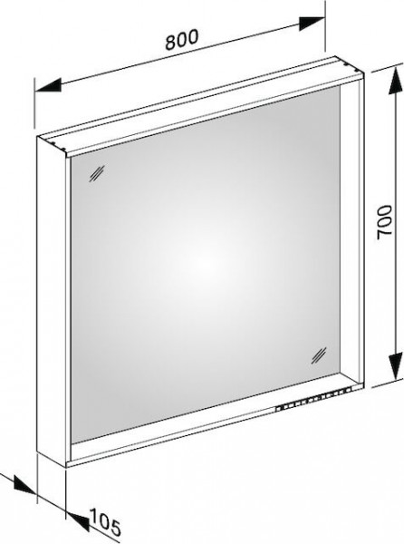 Keuco Badkamerspiegel met Verlichting Plan Geanodiseerd zilver