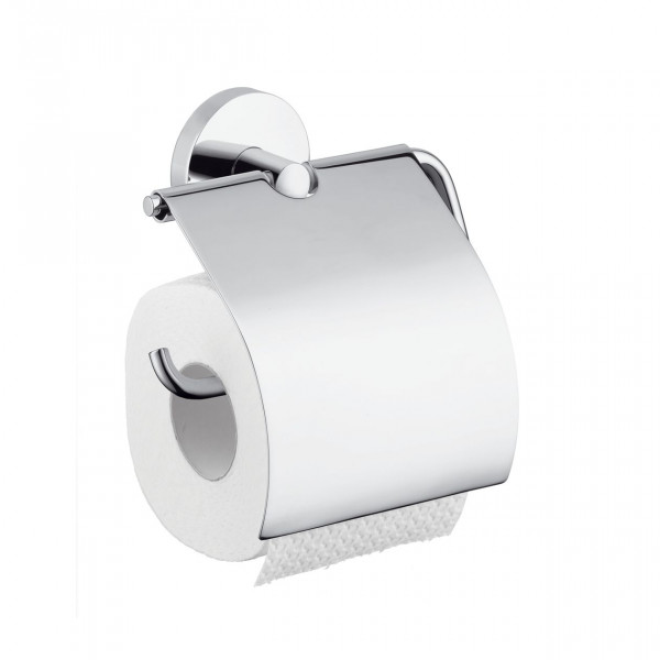 Porte Papier Toilette Hansgrohe Logis avec couvercle Nickel Brossé