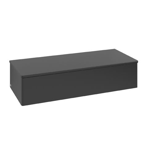 Wandmeubel Villeroy en Boch Antao 1 lade 1200x268x500mm Black Matt Laquered/Warm Walnut