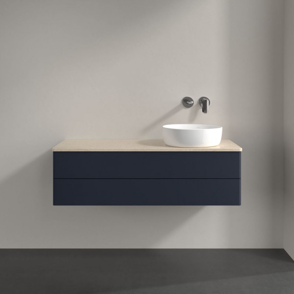 Wastafelmeubel Voor Opzet Waskom Villeroy en Boch Antao 1200x360x500mm Midnight Blue Matt Lacquer...