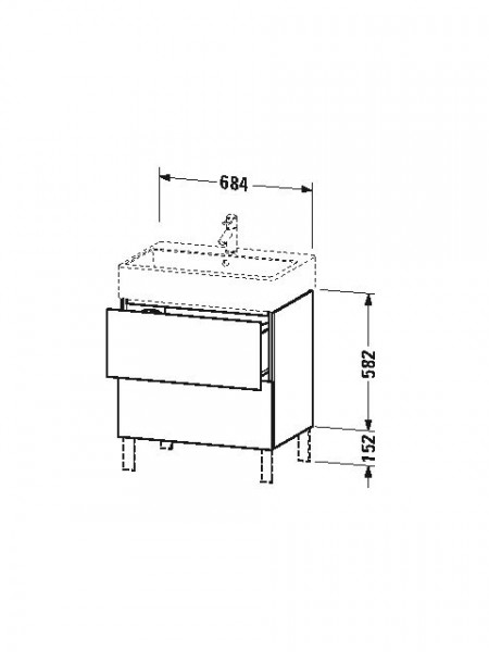 Duravit Wastafelmeubels L-Cube Staand 582x459mm