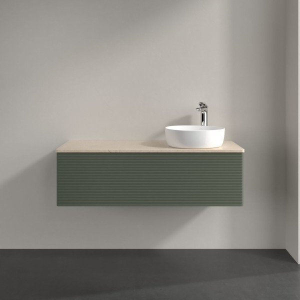 Wastafelmeubel Voor Opzet Waskom Villeroy en Boch Antao 1200x360x500mm Leaf Green Matt Lacquer/Bo...