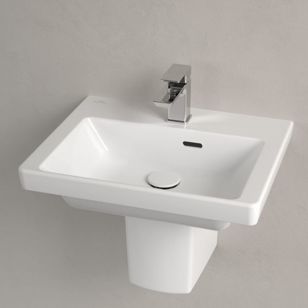 Villeroy & Boch Subway 3.0 fontein 50x40x14.5cm met 1 kraangat en overloopgat Wit Ceramic+ 437050R1