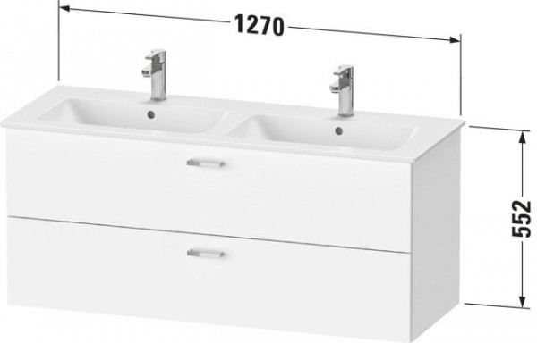 Dubbel Wastafelmeubel Duravit XBase 2 hangende lade 552mm Natuurlijk Eiken