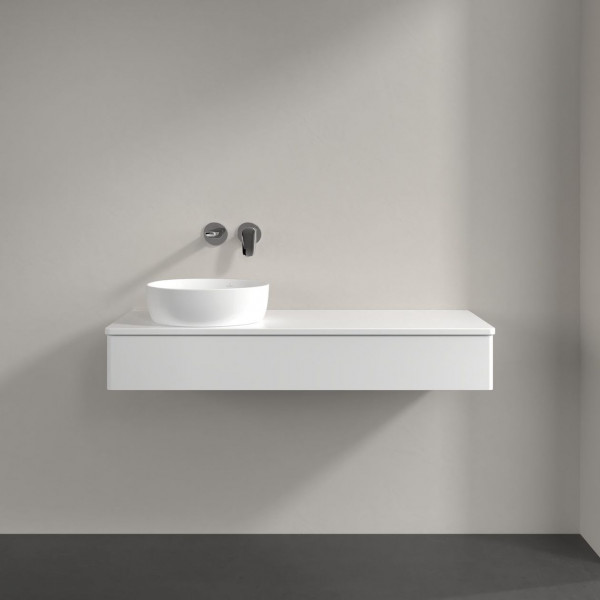 Wastafelmeubel Voor Opzet Waskom Villeroy en Boch Antao 1200x190x500mm White Matt Laquered