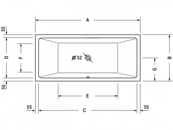 Duravit Standaard Bad Vero Air Wit  1800x800x480mm 1800x800mm