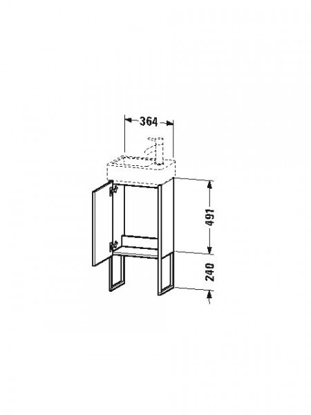 Duravit Wastafelmeubel XSquare voor 072438, 731x364x240mm