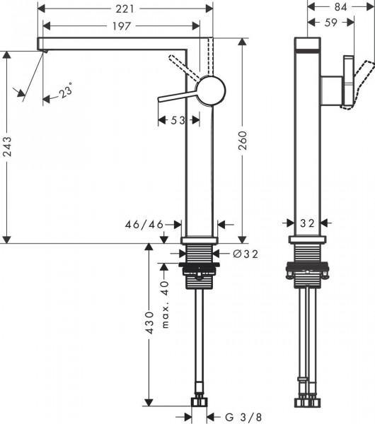 1 Gats Mengkraan Hansgrohe Tecturis E Fine 240 Coolstart Push-Open afvaltrim Chroom