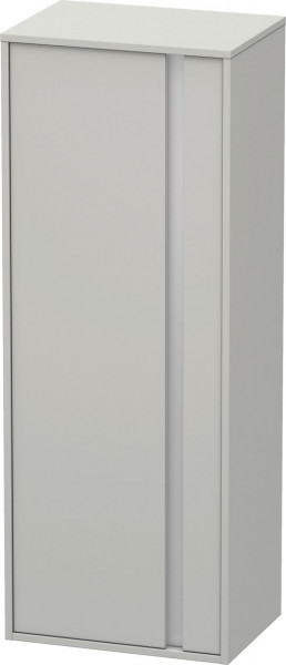 Colonne Salle de Bain Duravit Ketho demi-colonne, porte gauche, poignée argent, 3 étagères 1320mm Gris béton mat KT1267L0707