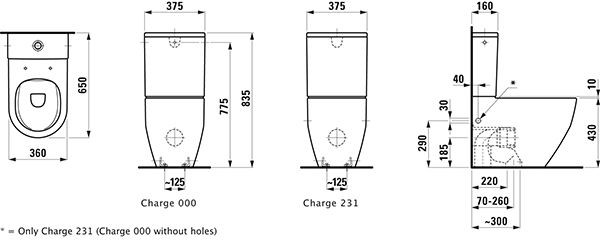 Staand Toilet Laufen PRO 360x650mm Wit