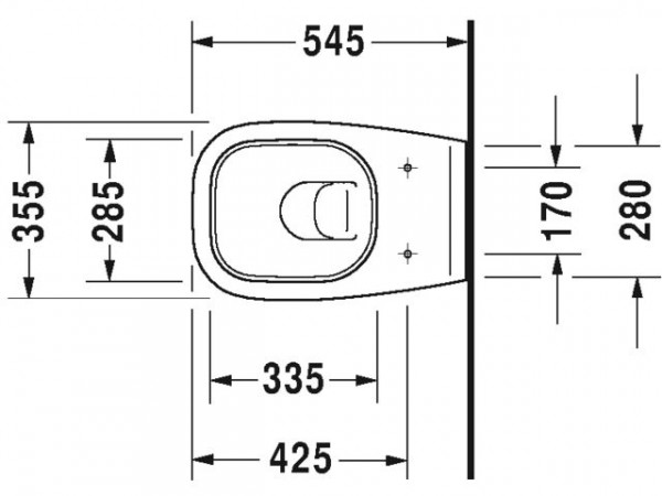 Duravit Hangend Toilet D-Code  Holle Bodem washdown 2535090000