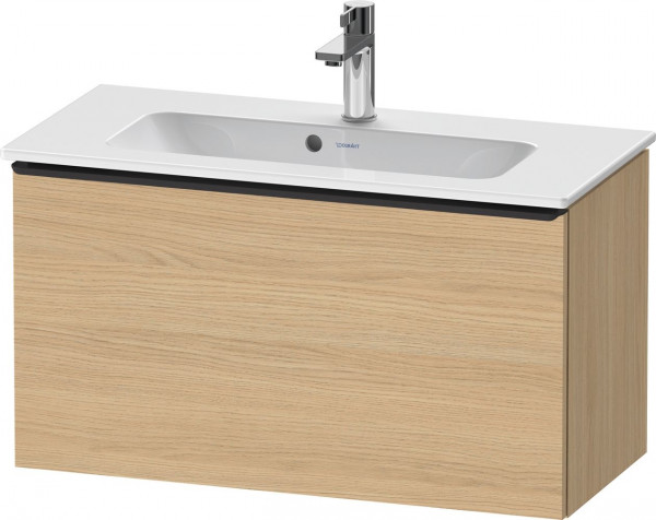 Meuble Pour Lavabo Encastrable Duravit D-Neo Compact tiroir poignée diamant noir pour Lav. ME 810mm Chêne Naturel Mat DE42690BD300000