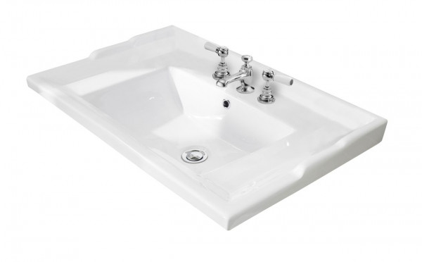 Lavabo Meuble Bayswater Traditional 3 trous, 620mm Blanc