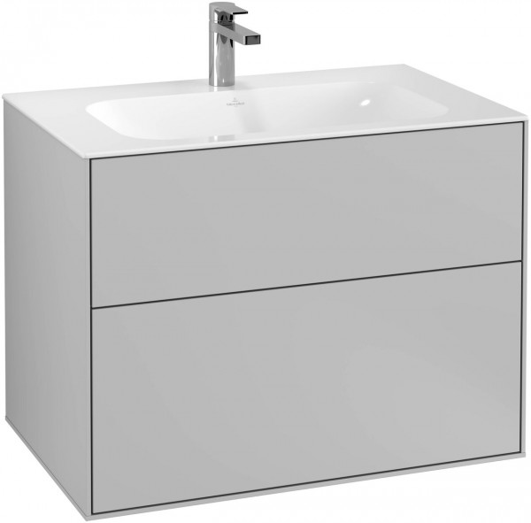 Villeroy & Boch Finion wastafelonderbouwkast met 2 ladenen 79.6x59.1x49.8cm v. meubelwast. 4164 80/81/84 walnoot F01000GN