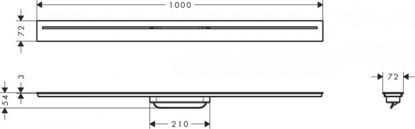 Douchegoot Axor Drain Standaard installatie 1000mm Geborsteld Goud Optic