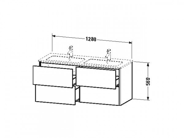 Duravit Wastafelmeubel XSquare voor ME by Starck 233613 560x1280x478mm