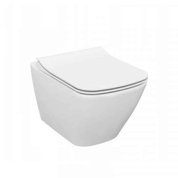 WC Suspendu Cersanit CITY SQUARE avec abattant fermeture amortie 365x334mm Blanc