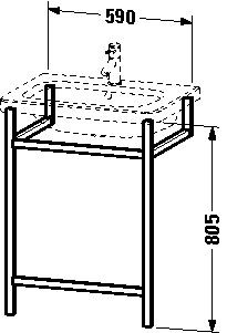 Duravit Durastyle Frame voor wastafel 59x44x80,5 cm Europees Eiken