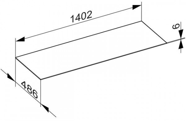 Wastafelblad Keuco Edition 90, 1402 mm Wit