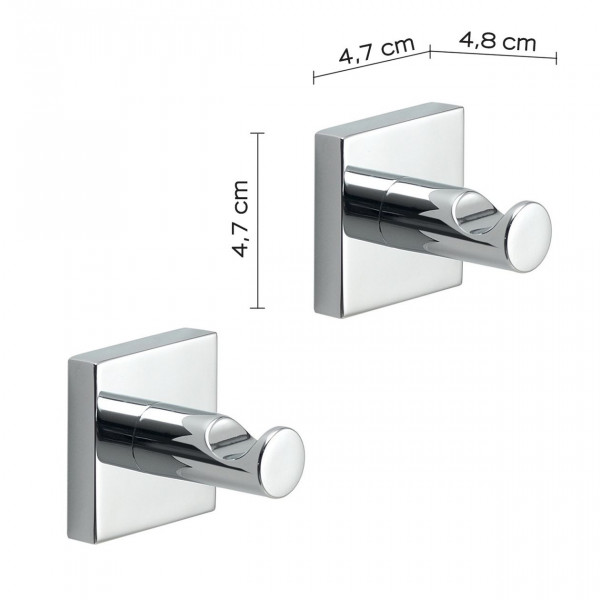 Gedy Handdoekhaakjes MANILA 2 haken 47x48x47mm Chroom