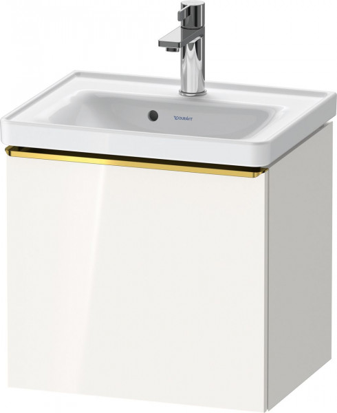 Meuble Lave-Mains Duravit D-Neo tiroir poignée doré 484mm Blanc brillant DE4248034220000