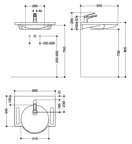 Hewi Hangende Wastafel met Kraan 600 mm Alpenwit 950.19.064