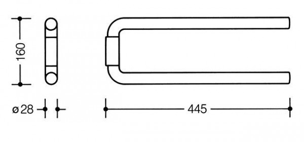 Hewi Handdoekenrek Serie 477 met twee cilindrische armen