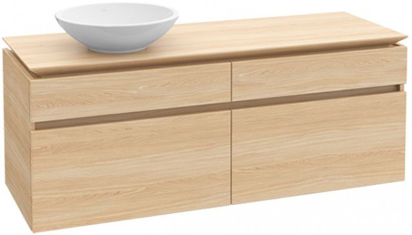 Meuble Pour Vasque à Poser Villeroy et Boch Legato Lavabo à gauche avec éclairage 1200x550x500mm Nordic Oak