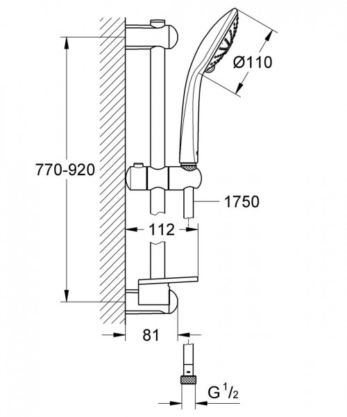 Grohe Euphoria 110 Massage Glijstangset 3 stralen (27226)